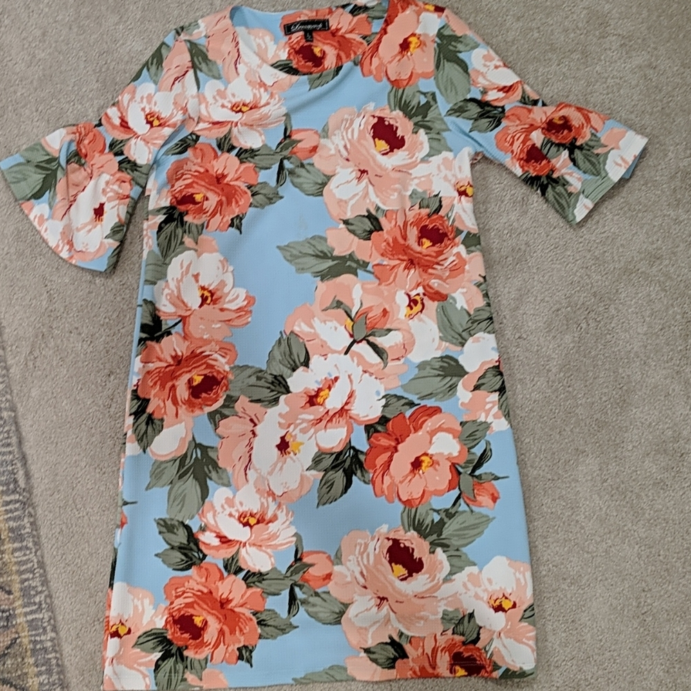 Blue floral dress